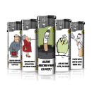 Elektrofeuerzeuge "PRO RAUCHER COMIC", 5-fach sortiert; 50er Display