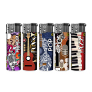 Elektrofeuerzeuge "MUSIC STYLE", 5-fach sortiert; 50er Display