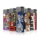 Elektrofeuerzeuge "MUSIC STYLE", 5-fach sortiert; 50er Display