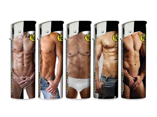 Elektrofeuerzeuge "SIX PACK", 5-fach sortiert; 50er Display