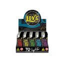 Elektrofeuerzeuge "LOVE GRAFITI", 5-fach sortiert, 50er Display