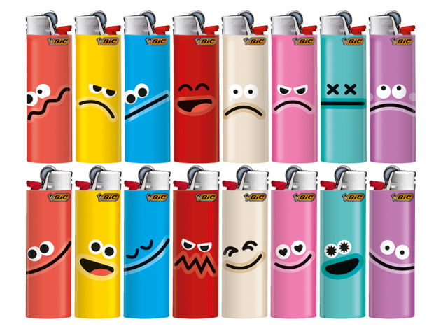 BIC Maxi J26 Reibrad Feuerzeuge "Emotions", 50er Display