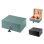 Humidor Caseti "Paris" Set; petrol, 36,8x27,7x13,6 cm, abschließbar