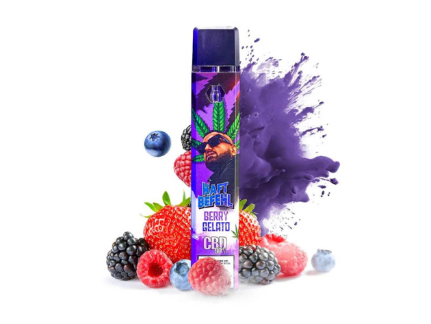 Haftbefehl CBD - Berry Gelato (Erdb., Himb., Bromb., Blaub.) - Einweg Vape
