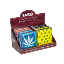 Zigarettenetui "Cannabis" Metall PU, für 20 Zig., mit Gummiband, 8er Display