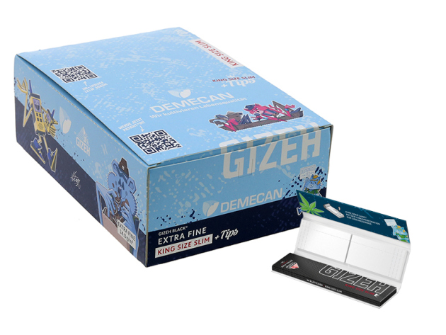 Gizeh Black King Size Slim 26 booklets each 34 leaves + 34 Tips