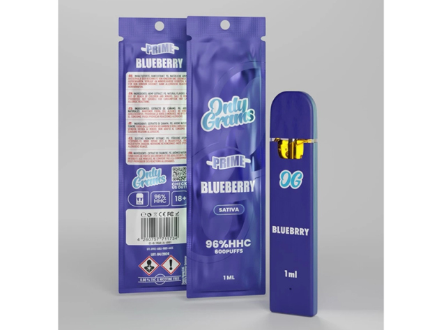 Only Grams - Blueberry Sative Prime (Blaubeere) - Einweg E-Shisha - HHC 96 %