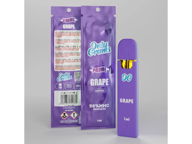 Only Grams - Grape Sativa Prime (Traube) - Einweg E-Shisha - HHC 96 %