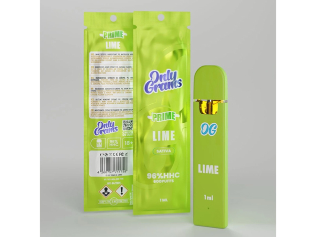 Only Grams - Lime Sativa Prime (Limette) - Einweg E-Shisha - HHC 96 %