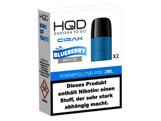 HQD Cirak Pod - Blueberry (Blaubeere) - 18mg - 600 Züge - 2er Set