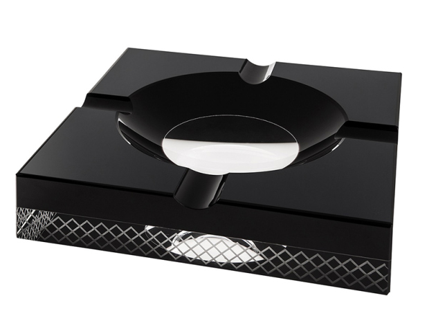 Zigarrenaschenbecher "Kristall" schwarz; 4 Ablagen;  20x20x3,8cm; einzeln