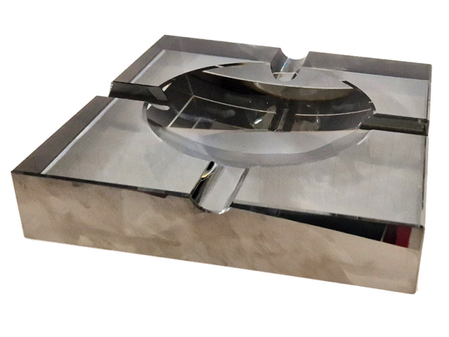 Zigarrenaschenbecher "Kristall" SmokaGrey; 4 Ablagen;  20x20x3,8cm; einzeln