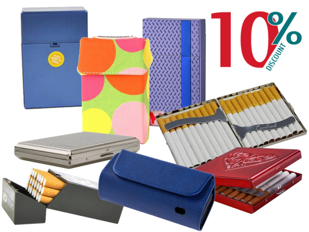 10% auf Zigarettenetuis & Boxen *bezieht sich auf den Grundpreis
