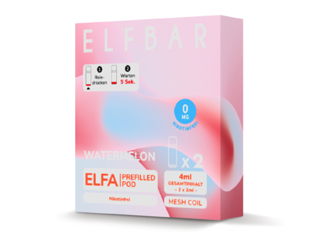 ELFBAR ELFA Prefilled Pod - Watermelon (Wassermelone) - 0mg - 2er Set