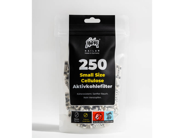 Kailar weiß, Slim Size, 250er Pack, Ø 5,9mm, Aktivkohlefilter