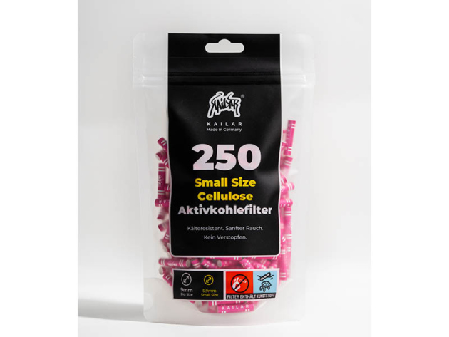Kailar pink, Slim Size, 250er Pack, Ø 5,9mm, Aktivkohlefilter