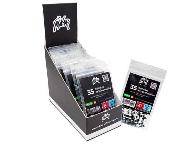 Kailar Mix, Slim Size, 35er Pack, Ø 5,9mm, Aktivkohlefilter, 10er Display