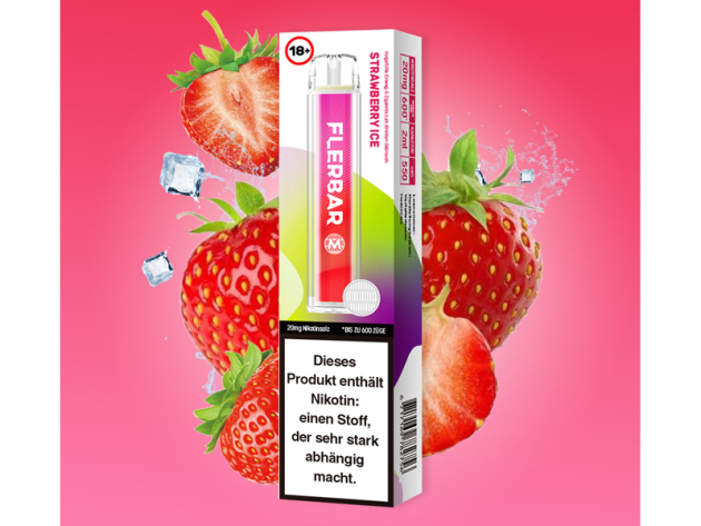 Flerbar M - Strawberry Ice (Erdbeer Eis) - E-Shisha - 20mg - 600 Züge