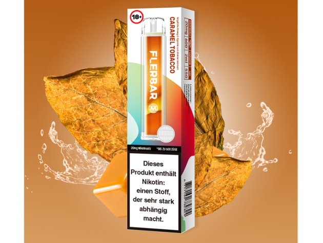 Flerbar M - Caramel Tobacco (Karamell Tabak) - E-Shisha - 20mg - 600 Züge