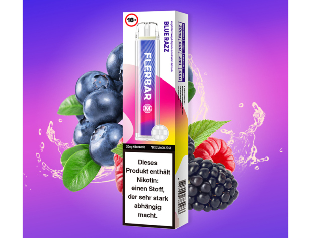 Flerbar M - Blue Razz (Blaue Himbeere) - E-Shisha - 20mg - 600 Züge