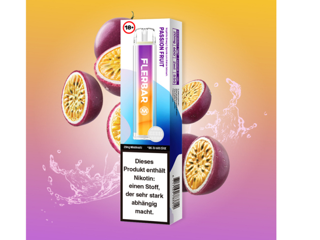 Flerbar M - Passion Fruit (Passionsfrucht) - E-Shisha - 20mg - 600 Züge