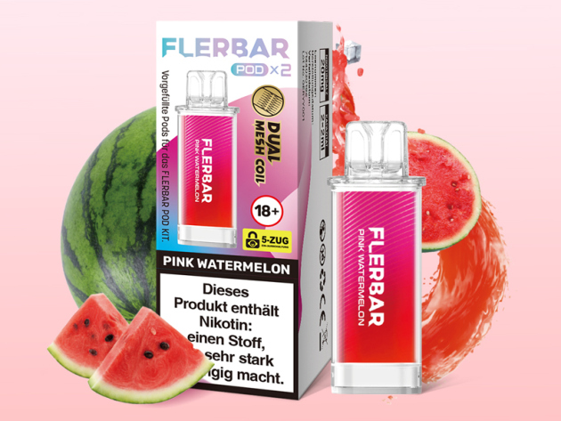 Flerbar Pods - Pink Watermelon (Pinke Wassermelone) - 20mg - 2er Set