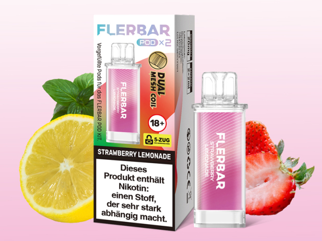Flerbar Pods - Strawberry Lemonade (Erdbeere Limonade) - 20mg - 2er Set