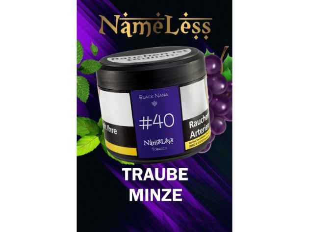 NameLess Tobacco - BLACK NANA (schw. Traube, Minze) #40 - 200g