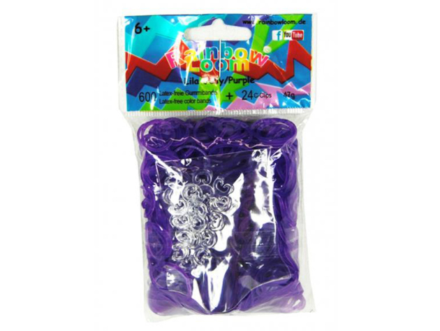 Rainbow Loom latex-free rubber bands Violet Jelly 600p