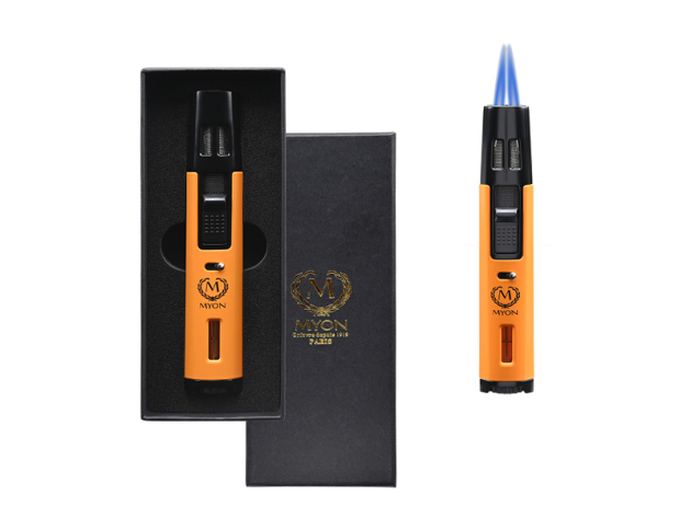 Sturmfeuerzeug "Myon" gelb, 2er Jet-Flame, inkl. Box