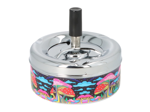 Schleuderaschenbecher "Angelo" Metall Pilze, Ø 11cm, einzeln