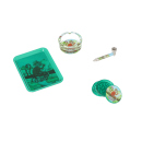 Raucher-Set "Monkey King" Grinder+Pipe+Ascher+Tray - Grün