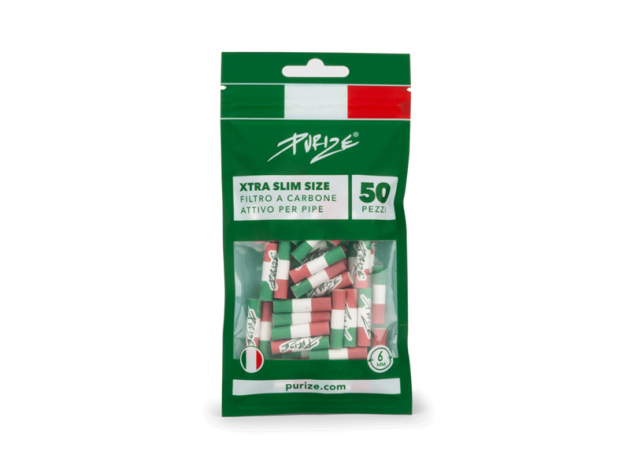 PURIZE Italien, 50er Pack., Xtra Slim Size 5,9 mm, Aktivkohlefilter