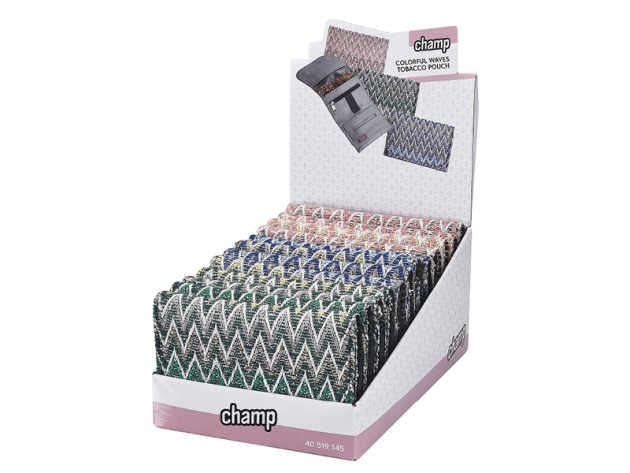 Tabakbeutel "Colourful Waves Pattern" Grösse S; 3-fach sortiert, 12er Display