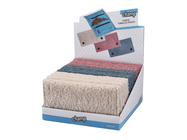 Tabakbeutel "Fleece"; 3-fach sortiert, 12er Display