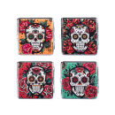 Zigarettenetuis "Skulls & Flowers" für 20 Zig., mit Gummiband, 4-fach sortiert, 12er Display