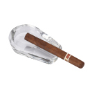 Zigarrenaschenbecher "White" aus Glas; Länge 11,2 cm