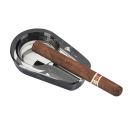 Zigarrenaschenbecher "Black" aus Glas; Länge 11,9 cm