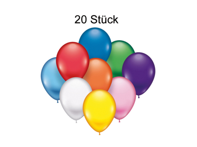 Luftballons, sortiert, 22cm Durchm., 20er-Pack