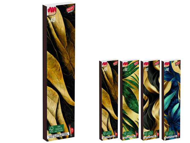 Kaminstreichhölzer "leaves", 28 cm, 40 Streichhölzer Einzel