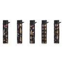 Reibradfeuerzeug "CBD Leaves"; 5-fach sortiert; 25er Display