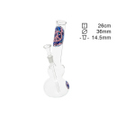 Glasbong "Peace" transp; Höhe 26 cm; Ø 3,6 cm; Schliff 14,5