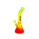 Glasbong "Rasta" gelb/rot/grün transp; Höhe 23 cm; Ø 2,8 cm; Schliff 14,5