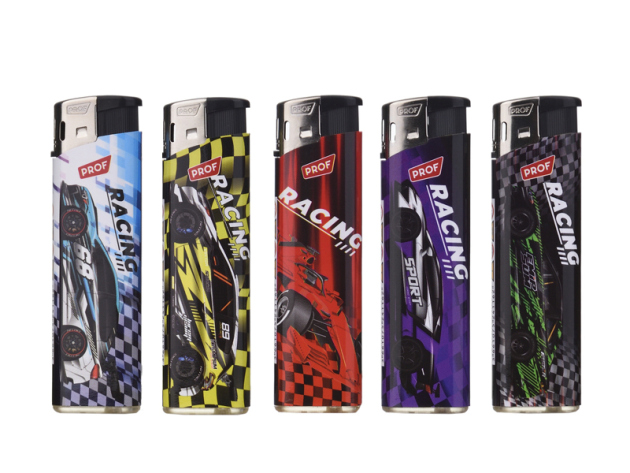 Elektrofeuerzeuge "RACING CARS", 5-fach sortiert, 50er Display