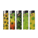 Elektrofeuerzeuge "RASTA LEAVES", 5-fach sortiert, 50er Display