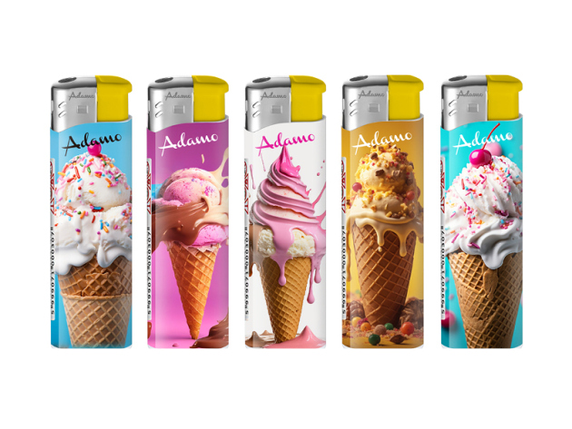 Elektrofeuerzeuge "ICE CREAM", 5-fach sortiert, 50er Display