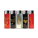 Elektrofeuerzeuge "SHINY HEART", 5-fach sortiert, 50er Display