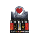 Elektrofeuerzeuge "SHINY HEART", 5-fach sortiert, 50er Display