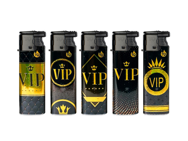 Sturmfeuerzeuge "Shiny VIP" Turbo, 5-fach sortiert, 25er Display