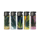 Sturmfeuerzeuge "Shiny Cannabis" Turbo, 5-fach...